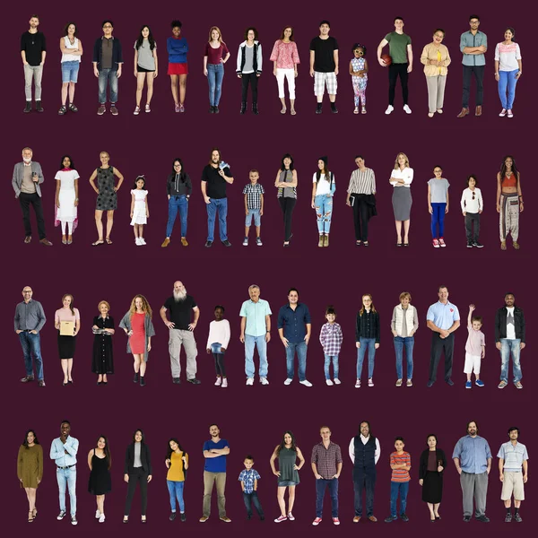 Conjunto completo cuerpo de personas de diversidad — Foto de Stock