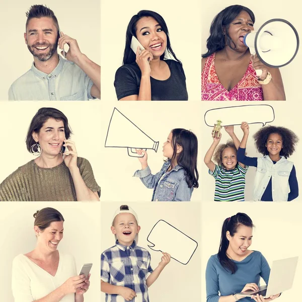 Diversidad personas con comunicación —  Fotos de Stock