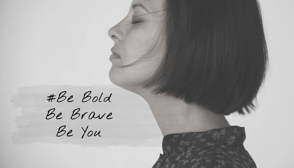 thoughtful woman in the studio