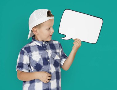 Küçük çocuk Holding Chatbox