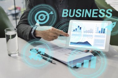 iş adamı işaret parmağı dijital Tablet