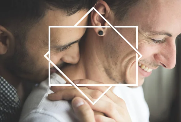 Embracing young homosexual couple — Stock Photo, Image