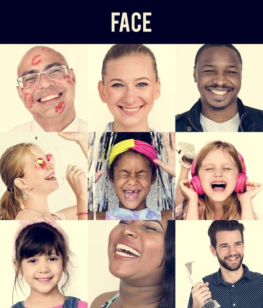 행복 한 얼굴 표정으로 사람들 — 스톡 사진
