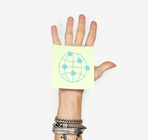 Megjegyzés: az emberi kéz — Stock Fotó
