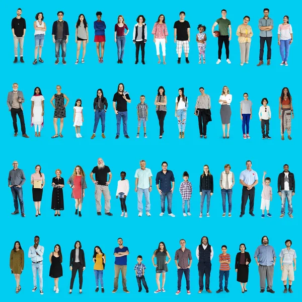 Set full body of diversity people Stock Picture