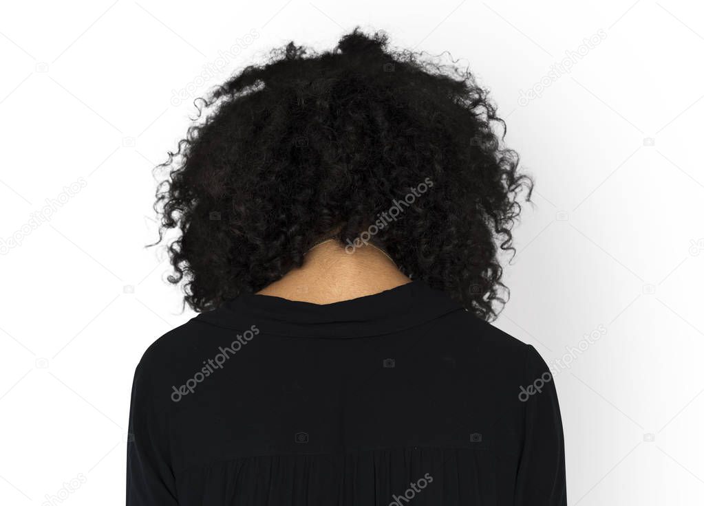 african woman with curly hair