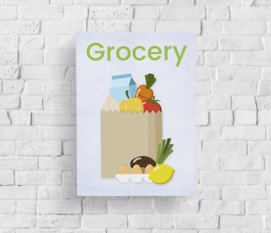 Tuğla duvar grafik ile banner 