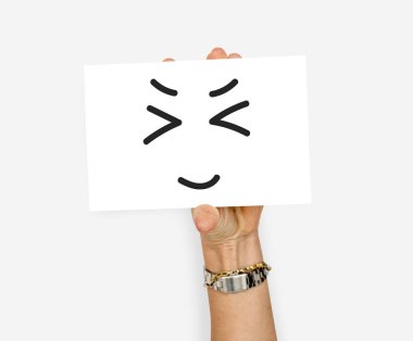 İnsanlar el holding kartı