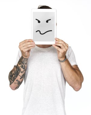 kişi holding dijital tablet