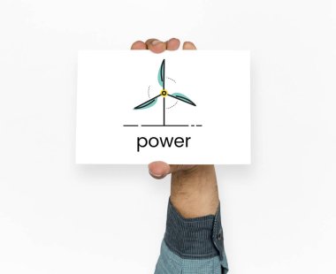 İnsanlar el holding kartı