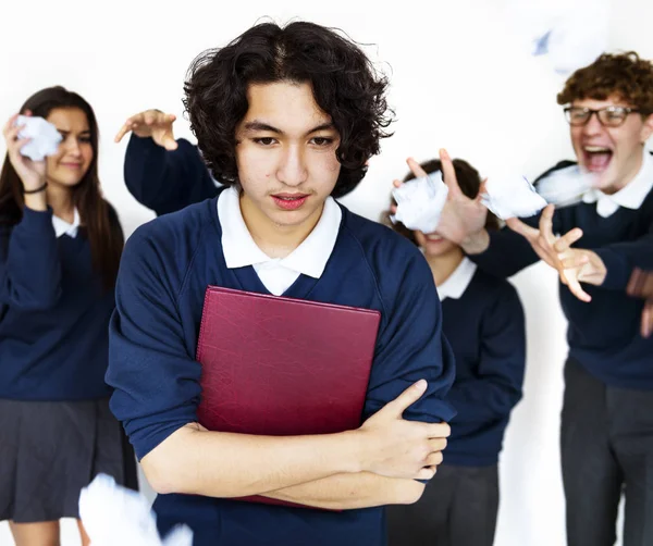 Student torturing from school bullying — Stock Photo, Image