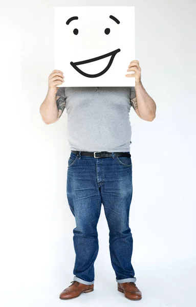 Muž držící nápis — Stock fotografie