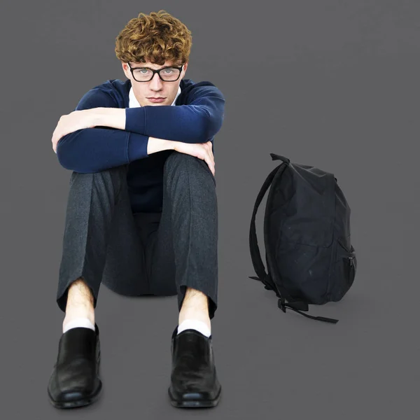 Stressed Student sitting alone — Stock Photo, Image