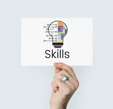 İnsanlar el holding kartı