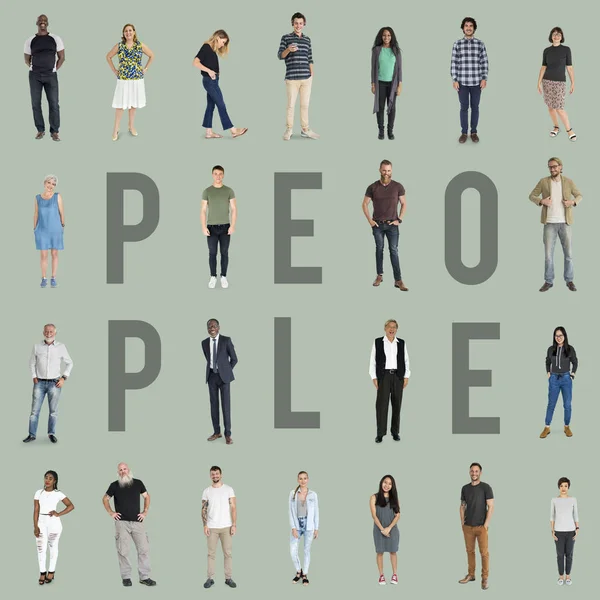 Diversiteit mensen volledige lichaam — Stockfoto