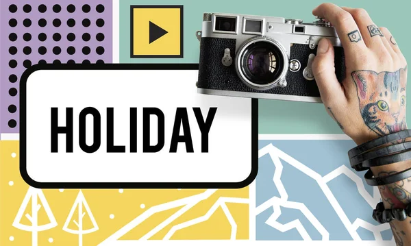 Hand som håller vintage kamera — Stockfoto