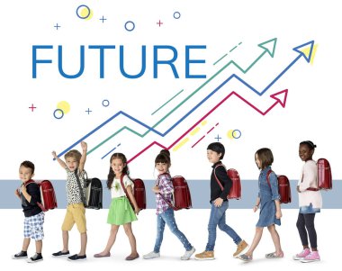 Sırt çantalı okul çocukları