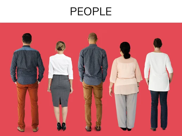 Diversas pessoas vista traseira — Fotografia de Stock