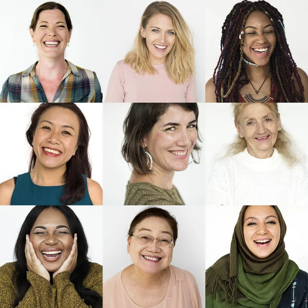多样性妇女组成的拼贴画 — 图库照片