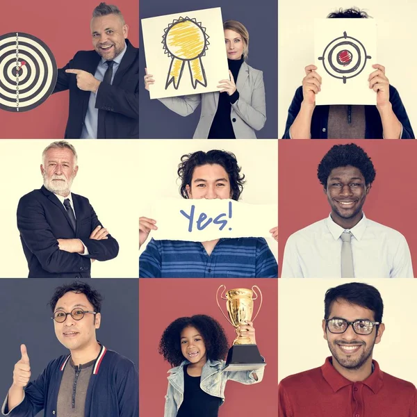 Collage con gente de negocios de diversidad —  Fotos de Stock