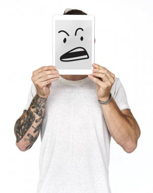 kişi holding dijital tablet