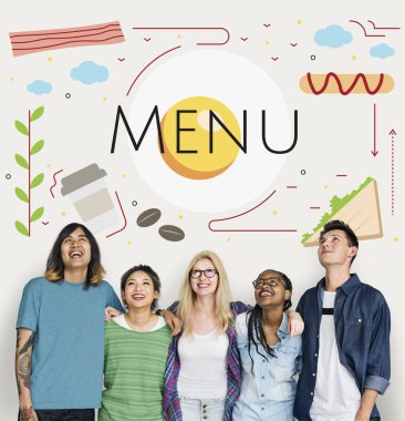 çok etnik gruptan oluşan mutlu genç arkadaşlar