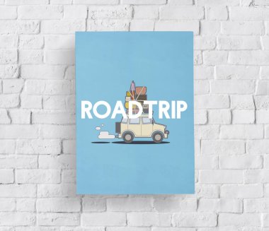 Tuğla duvar grafik ile banner  