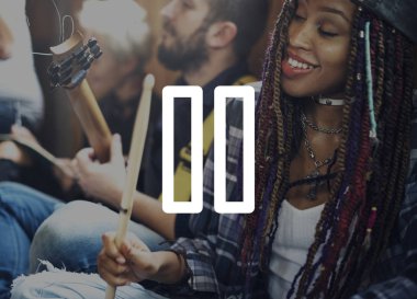 Durdurma medya eğlence tuşu olan grafik