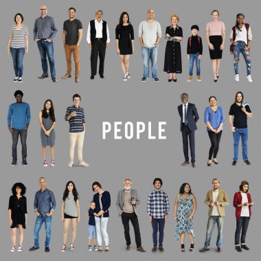 Çeşitlilik insanların tam vücut ayarla 