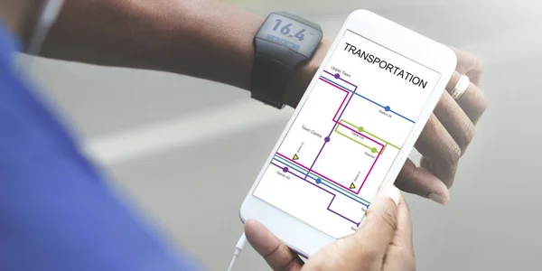 Dopravní značka na chytrý telefon — Stock fotografie