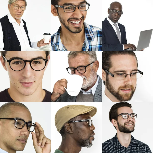 Diversity Men Wearing Eyeglasses — Stock Photo, Image