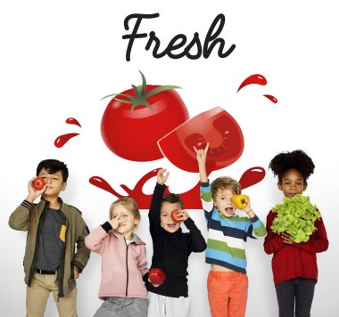 Sebze ile küçük çocuk