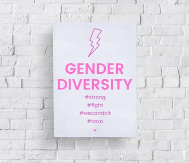 Beyaz tuğla duvara afiş 