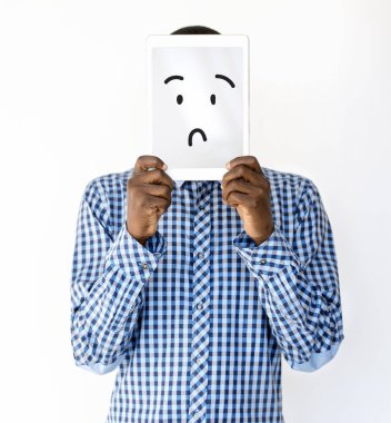 man covering face clipart