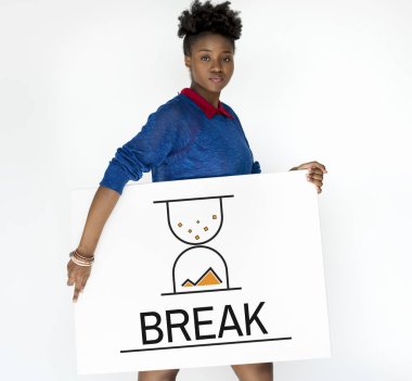 Afrikalı-Amerikalı kadın ile bayrak