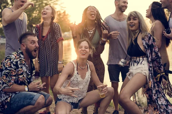 Gente disfrutando del Festival de Música — Foto de Stock