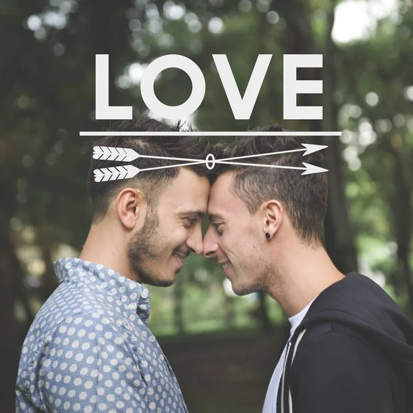Homosexuální pár rukou čela — Stock fotografie