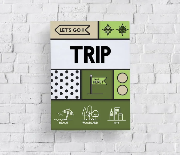 Beyaz tuğla duvara afiş 