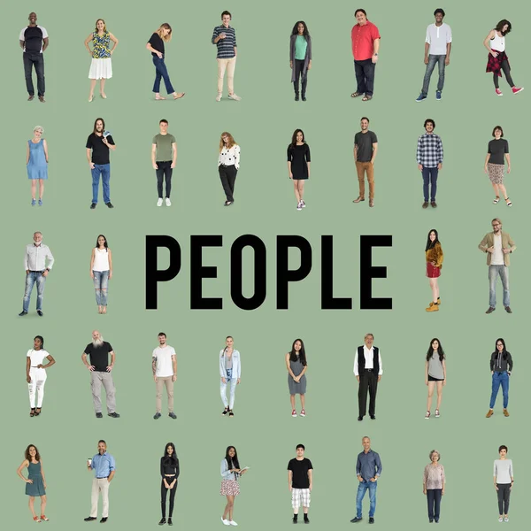 Set of diversity people full body — Stock Photo, Image