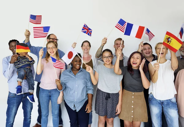 People holding flags — Stock Photo, Image