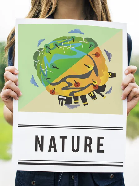 gezegen ile kadın holding banner