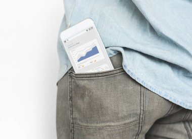 kişi ile smartphone cep