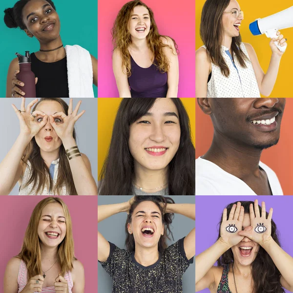 Collage van diversiteit mensen — Stockfoto