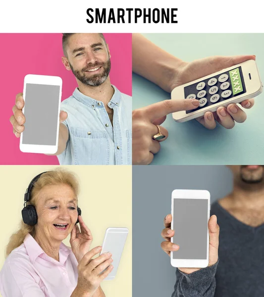 Osób korzystających z telefonów komórkowych — Zdjęcie stockowe
