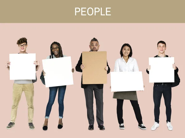 People Holding Paper Boards — Stock Photo, Image
