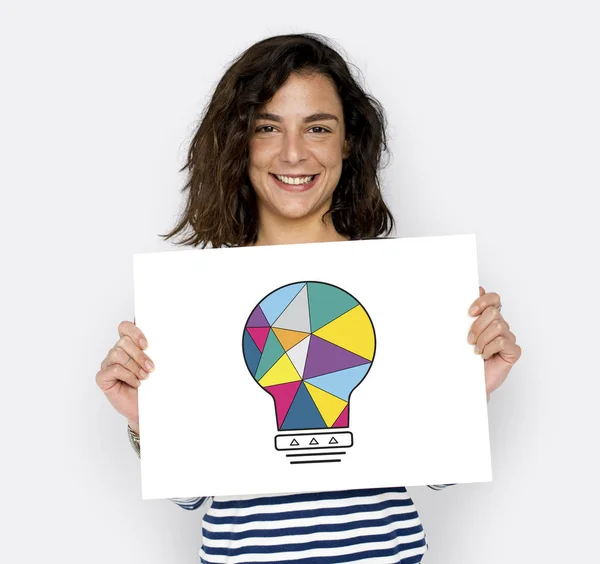 stock image woman holding placard 