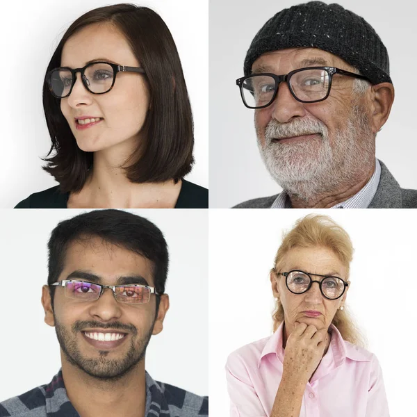다양성 사람들이 입고 안경 — 스톡 사진