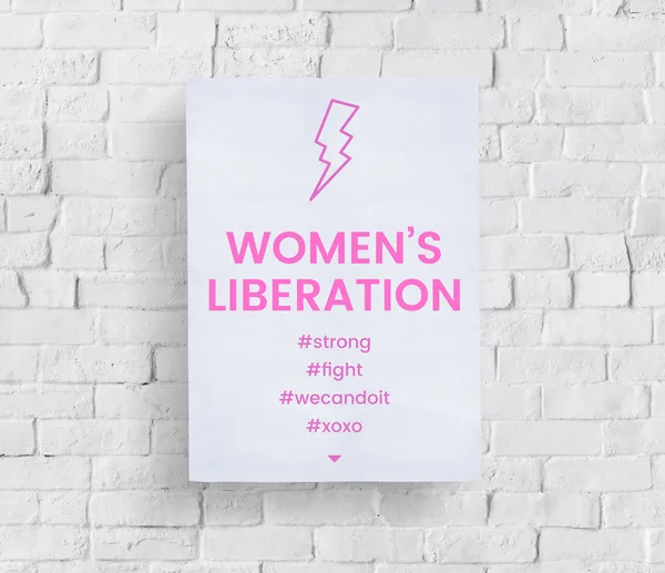 Beyaz tuğla duvara afiş 