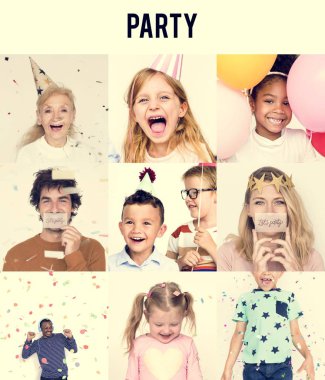 insanlar mutlu yüz ifadesi ile