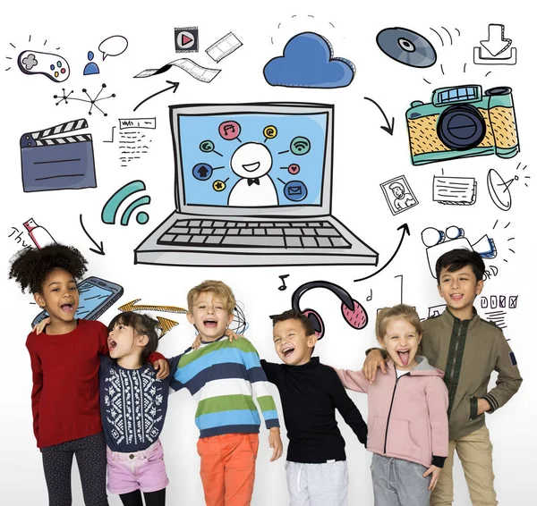 Little children in studio — Stock Photo, Image